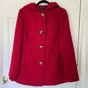 Red Wool Pea Coat